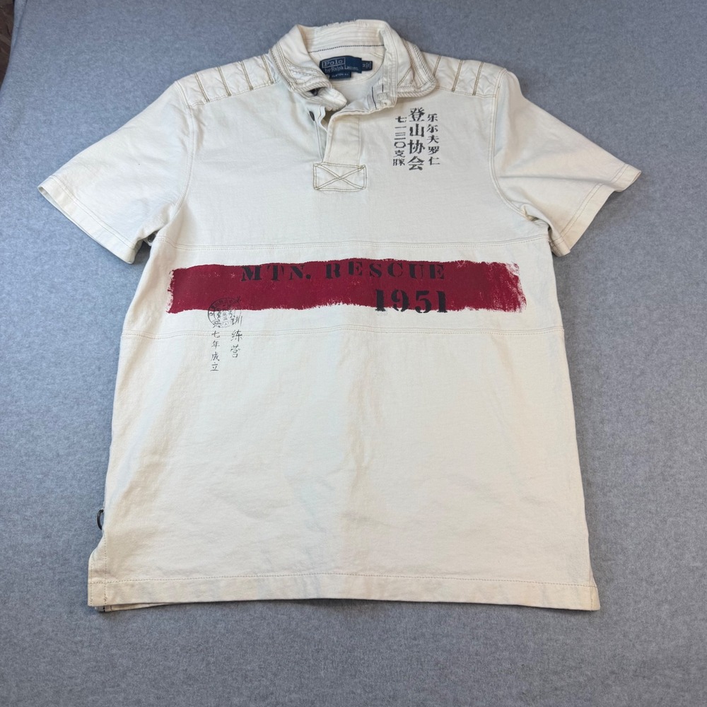 Archive Polo Ralph Lauren MT Rescue 1951 Rugby Shirt Cream Men's US Medium